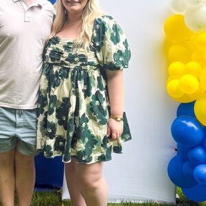 Green floral Dress